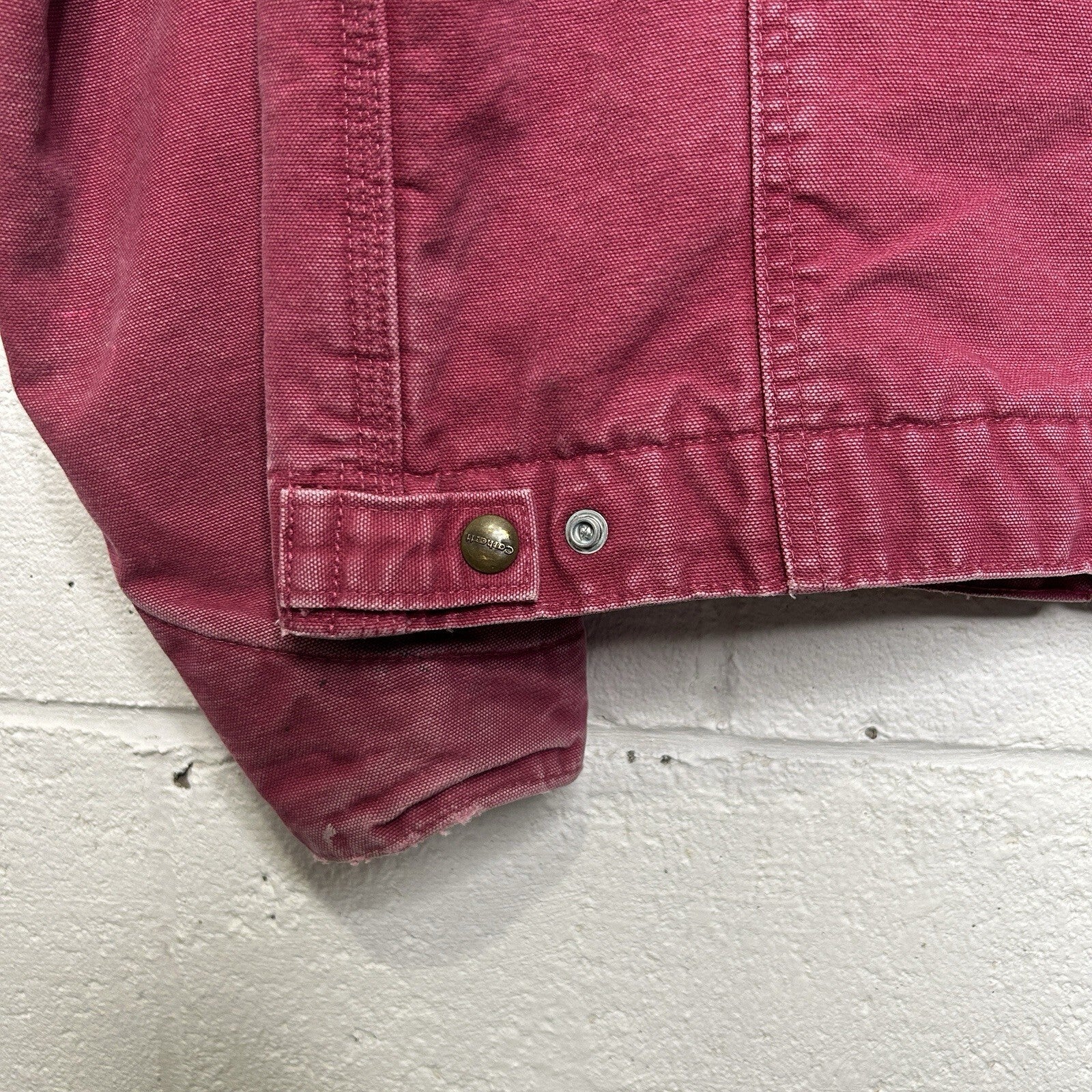 Vintage Carhartt Sherpa-Lined Detroit Jacket “Raspberry” WJ097 RBY Women’s Small