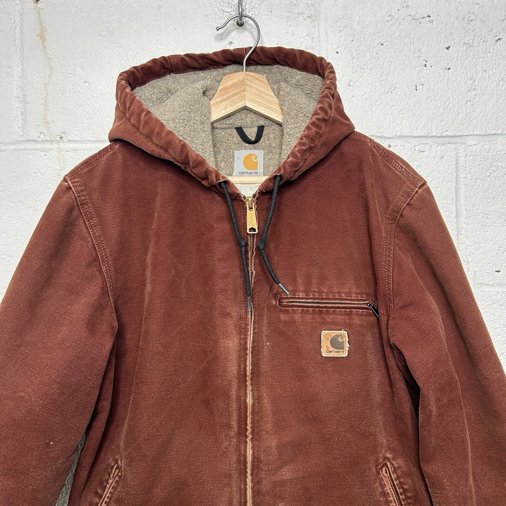 Vintage Carhartt Sherpa-Lined Hooded Detroit  Jacket “Clay” J141 CLY Men’s Small