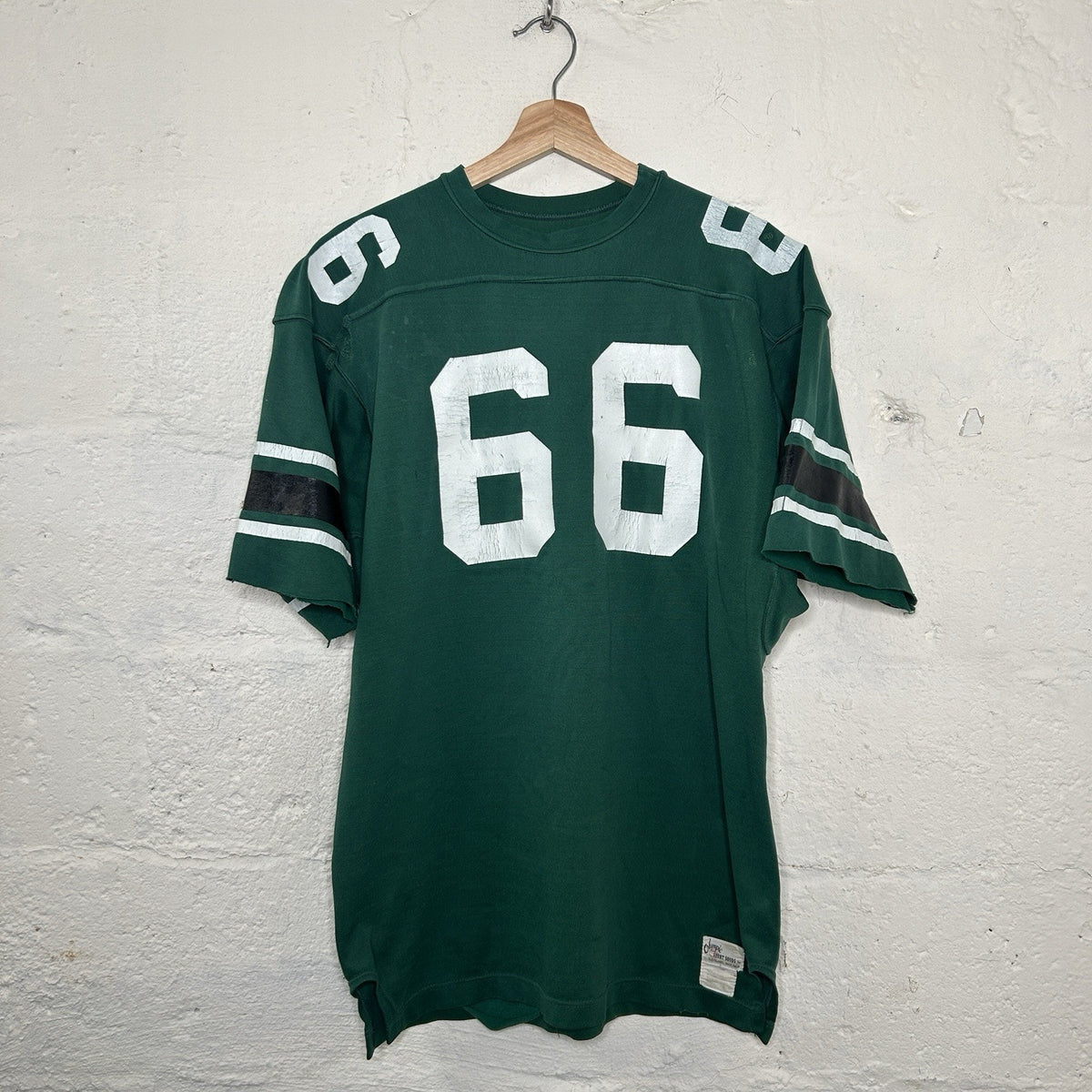 1960s Vintage Football Jersey Number 66 "Green & White"