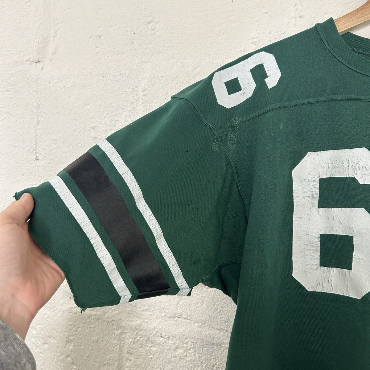 1960s Vintage Football Jersey Number 66 "Green & White"
