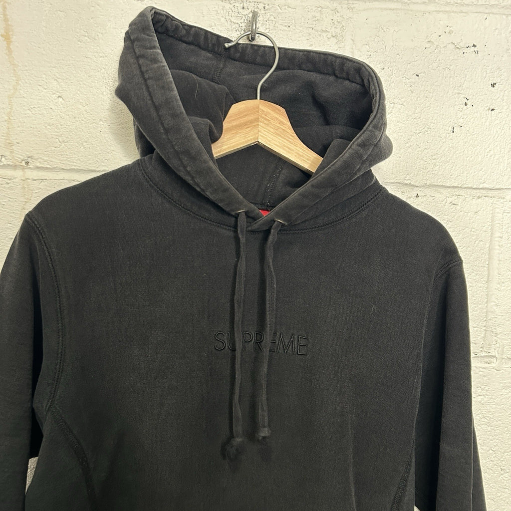Supreme Tonal Logo Hooded Sweatshirt Hoodie “Black” Men’s Medium Worn