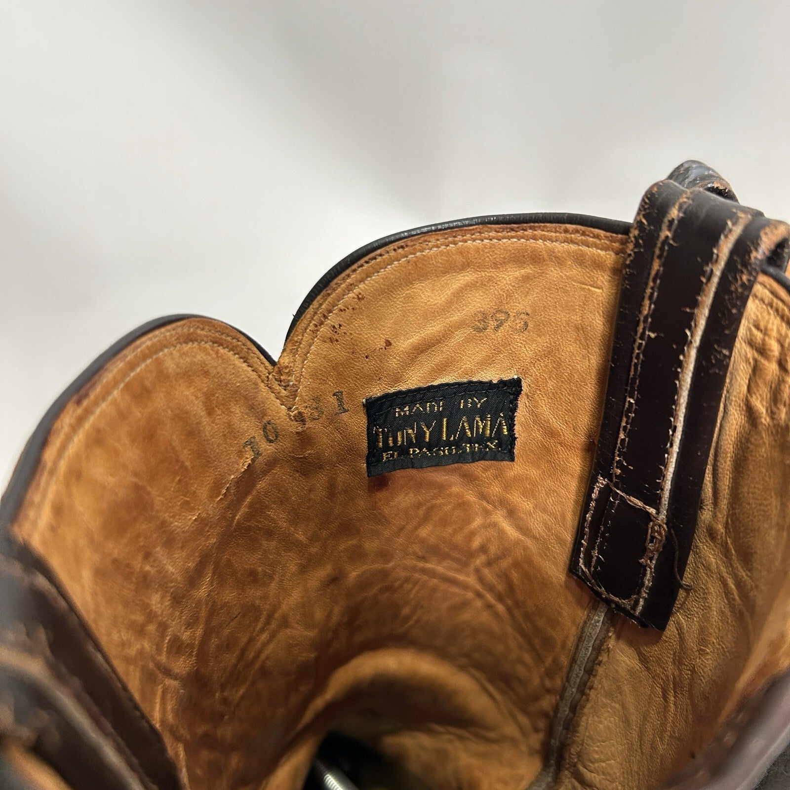 1960s Tony Lama Gold Label Exotic Water Buffalo Cowboy Boots “Espresso”