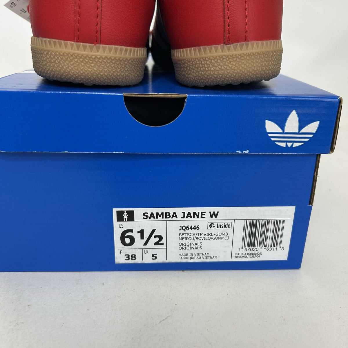 Adidas Samba Jane WMNS “Scarlet Red White Gum” JQ6446 Women's 6.5 New