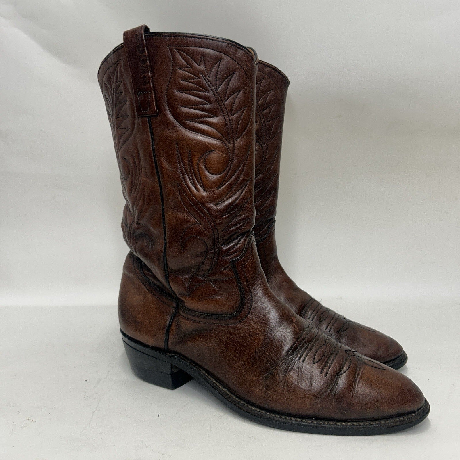 Vintage Red Wing 9801 Pecos Roper Pull-On Cowboy Boots “Mostique Brown” 11D