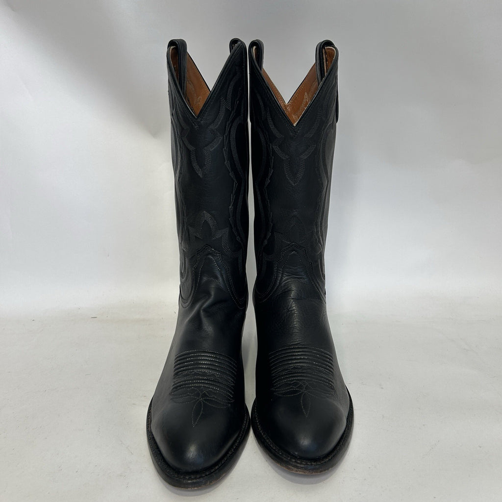 Vintage Lucchese 2000 Genuine Elk Western Cowboy Boots “Black” Men’s 8.5D