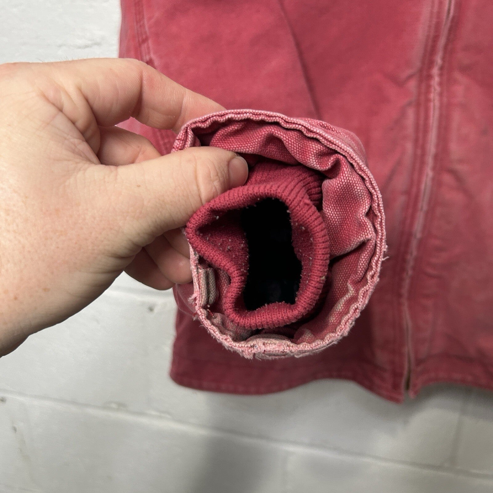 Y2K Carhartt Sherpa-Lined Hooded Detroit Jacket “Crabapple” WJ141 624 Women’s S