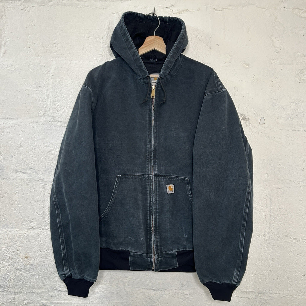 Faded Thrashed Carhartt Thermal Hooded Active Jacket “Black” J131 BLK Men’s LRG