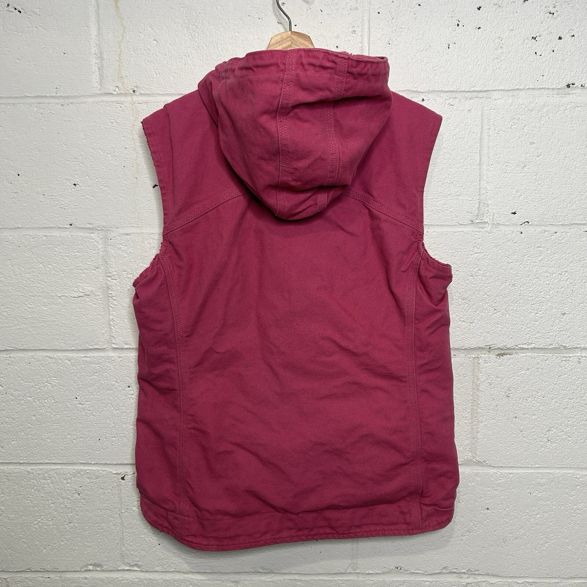 Carhartt Sandstone Sherpa-Lined Hooded Vest “Tulip Pink”
