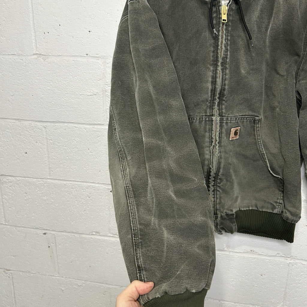 Vintage Carhartt Quilted Hooded Active Jacket “Moss Green” J130 MOS Men’s Large