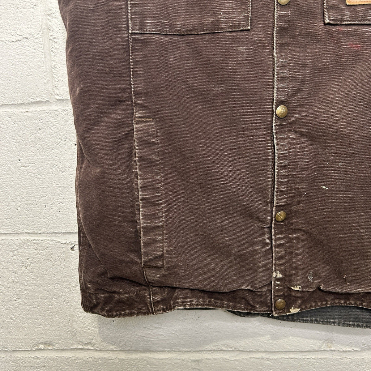 Carhartt Sandstone Sherpa-Lined Hooded Vest “Dark Brown” 100114-201 Men’s Medium