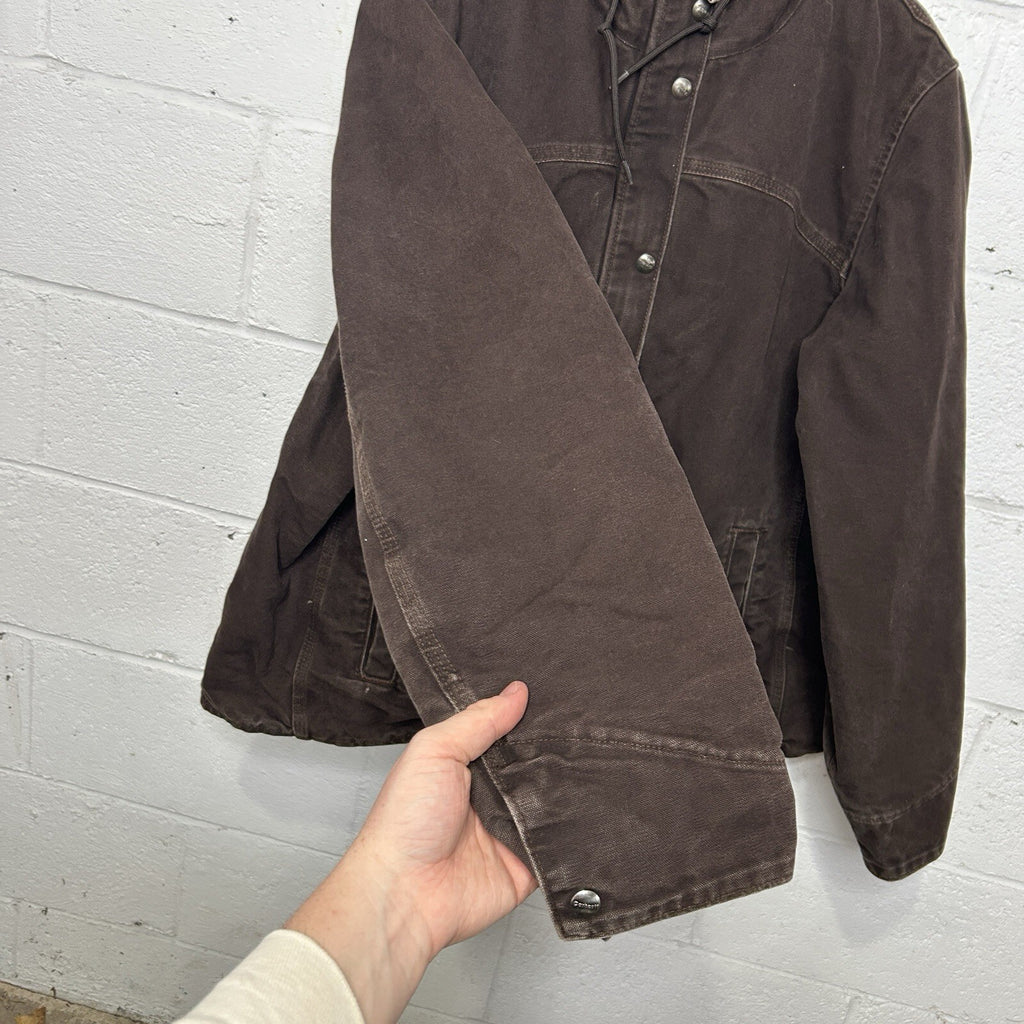 Y2K Carhartt Sandstone Sherpa Berkley Jacket “Dark Brown” 100657-201 Women’s XL