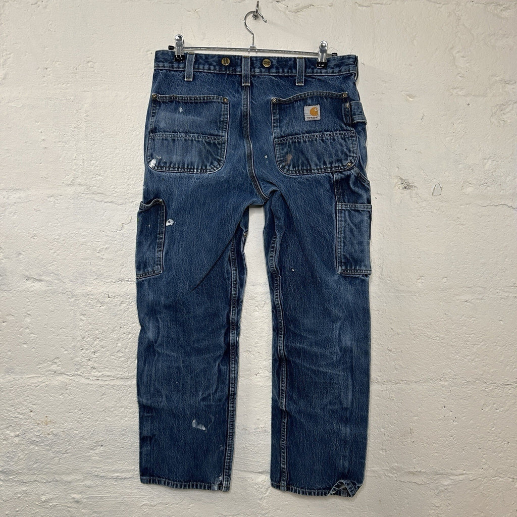 Thrashed Paint Splattered Carhartt DoubleKnee Logger Denim