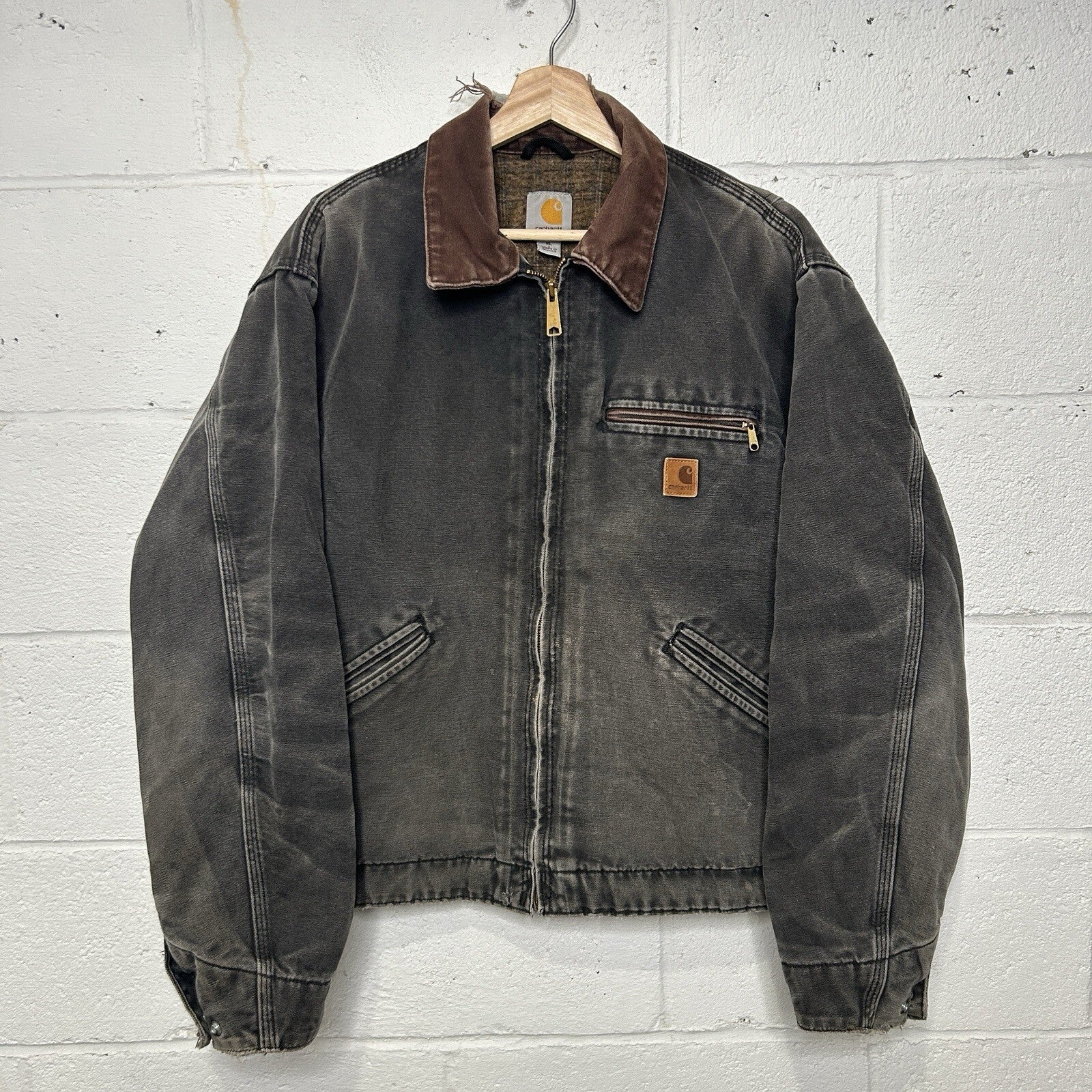 Vintage Distressed Blanketed Carhartt Detroit Jacket “Black” J97 BLK Men’s XL