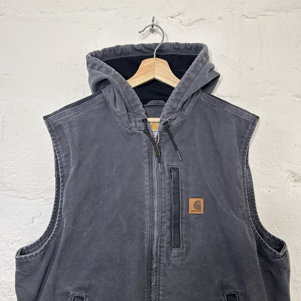 Carhartt Fleece-Lined Knoxville Hooded Vest “Shadow Grey” 101687-029 Men’s Large