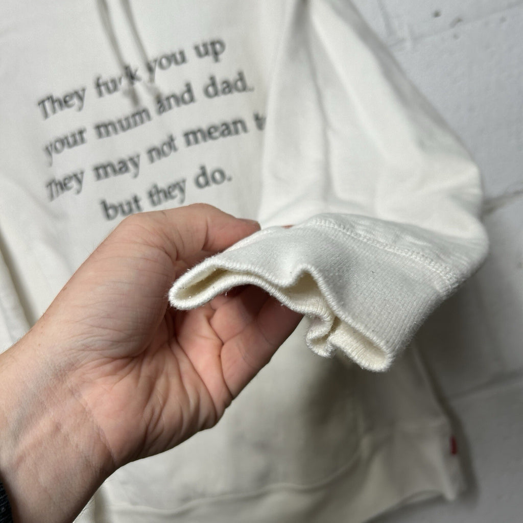 Supreme “They F*ck You Up” Verse Poem Hooded Sweatshirt “White” FW16