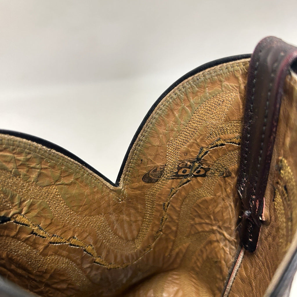Lucchese 2000 Leather Western Roper Cowboy Boots “Black Cherry” Men’s 9