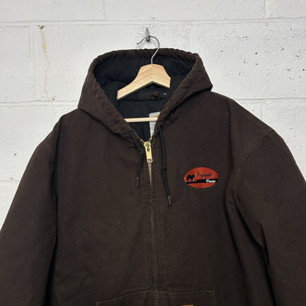Vintage Carhartt Hooded Active Jacket “Dark Brown” J130 DKB Men’s X-Large Worn