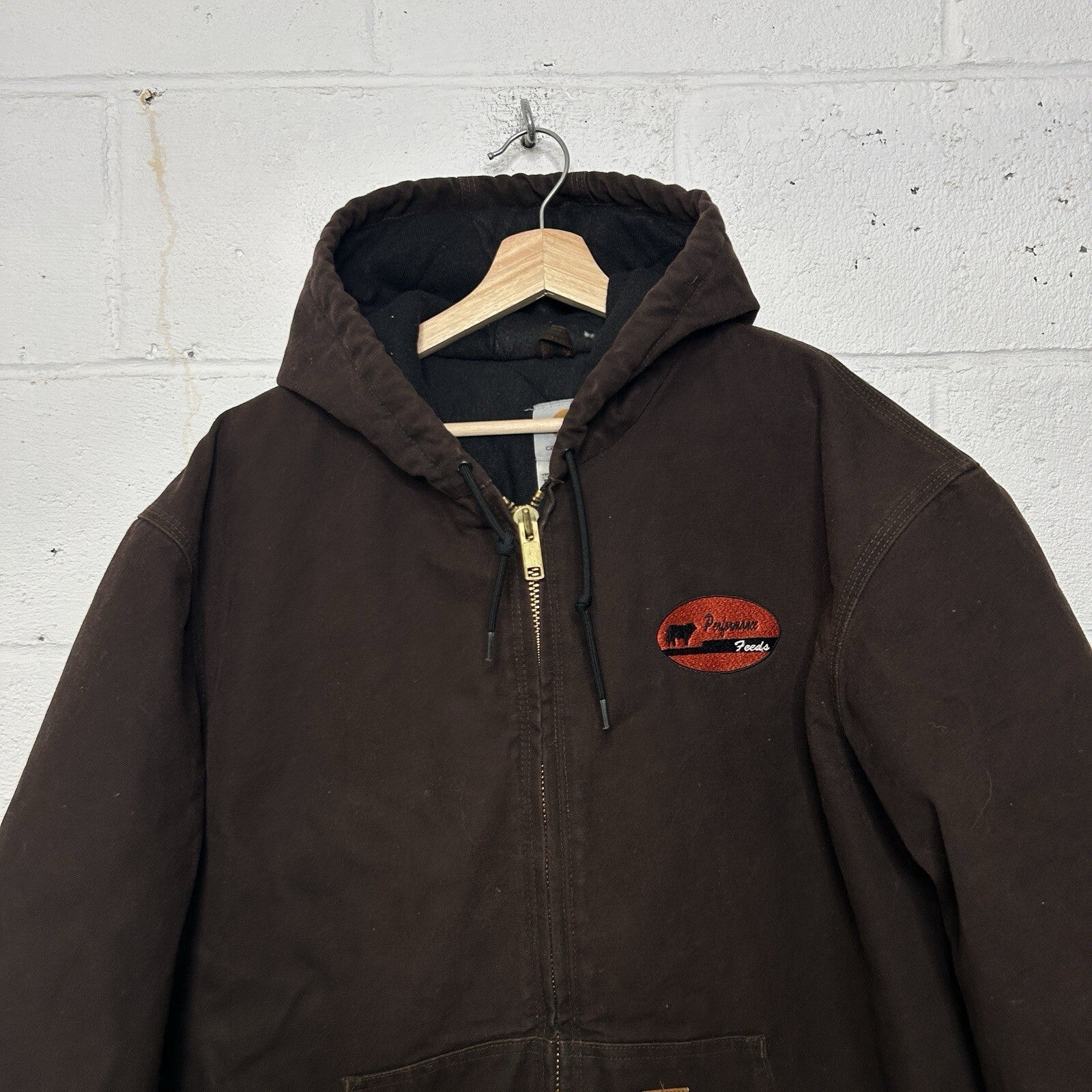 Vintage Carhartt Hooded Active Jacket “Dark Brown” J130 DKB Men’s X-Large Worn