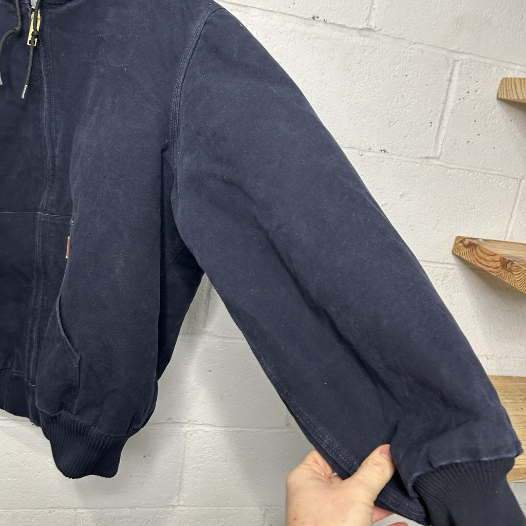 Vintage Carhartt Hooded Active Jacket “Midnight Blue” J130 MDT Men’s X-Large