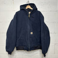 Carhartt Quilted Hooded Active Jacket “Dark Navy” J140 DNY Men’s Large