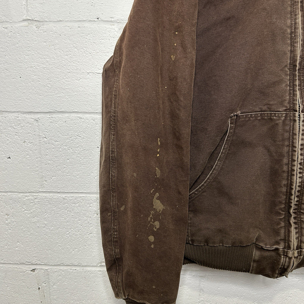 Vintage Carhartt Hooded Active Jacket “Dark Brown” J130 DKB Men’s Large Worn