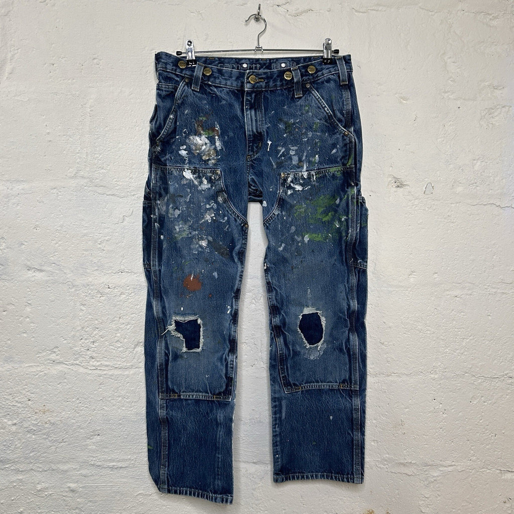 Thrashed Paint Splattered Carhartt DoubleKnee Logger Denim