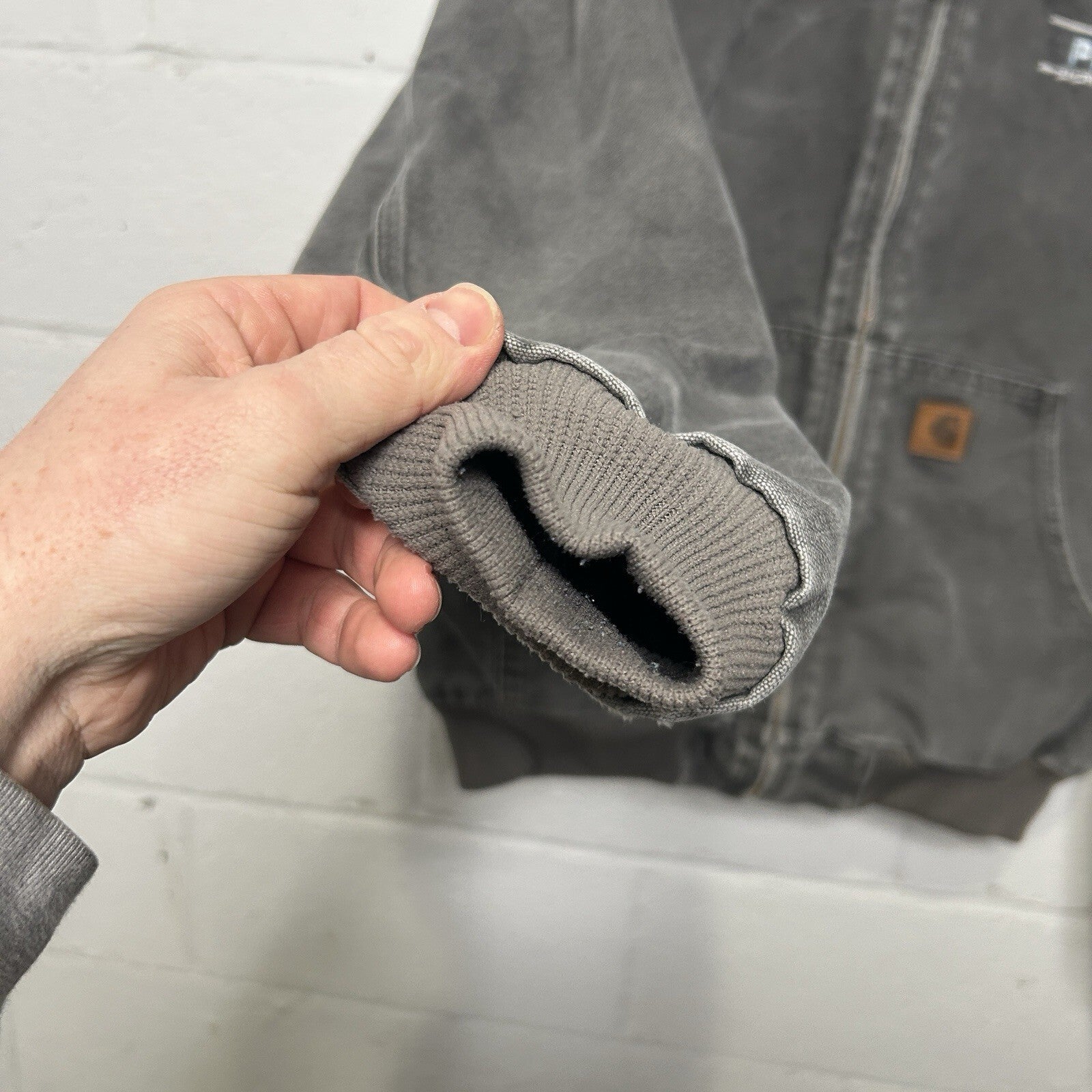 Vintage Carhartt Quilted Hooded Active Jacket “Gravel Grey” J130 GVL Men’s Large