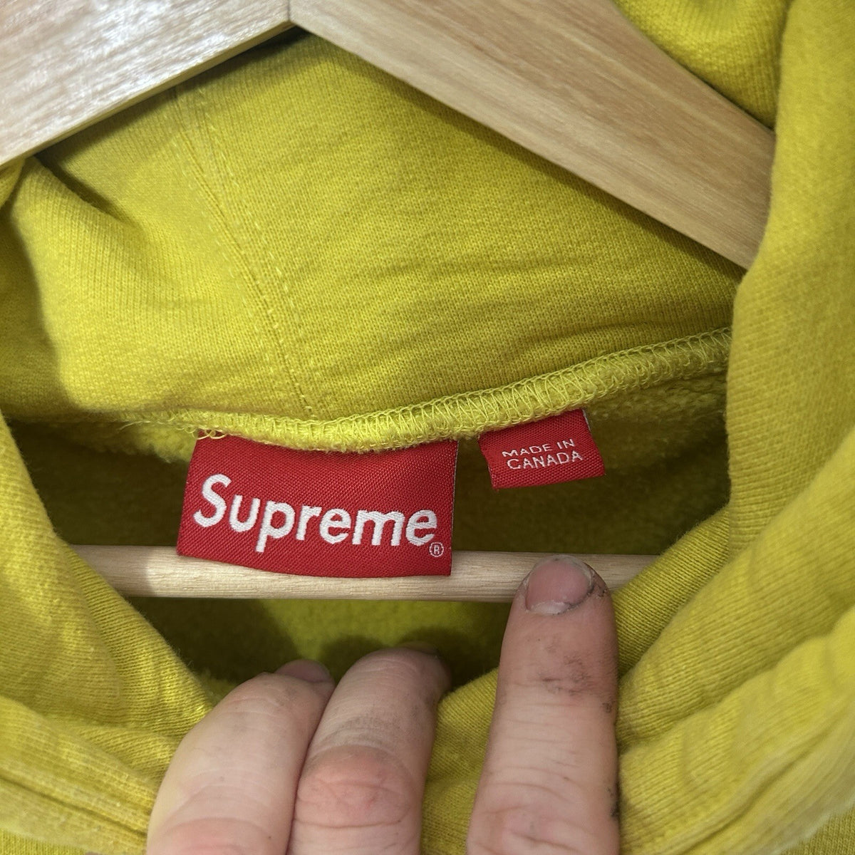 Supreme Pearl Hooded Sweatshirt “Lemon Yellow” FW20 Men’s Small Worn