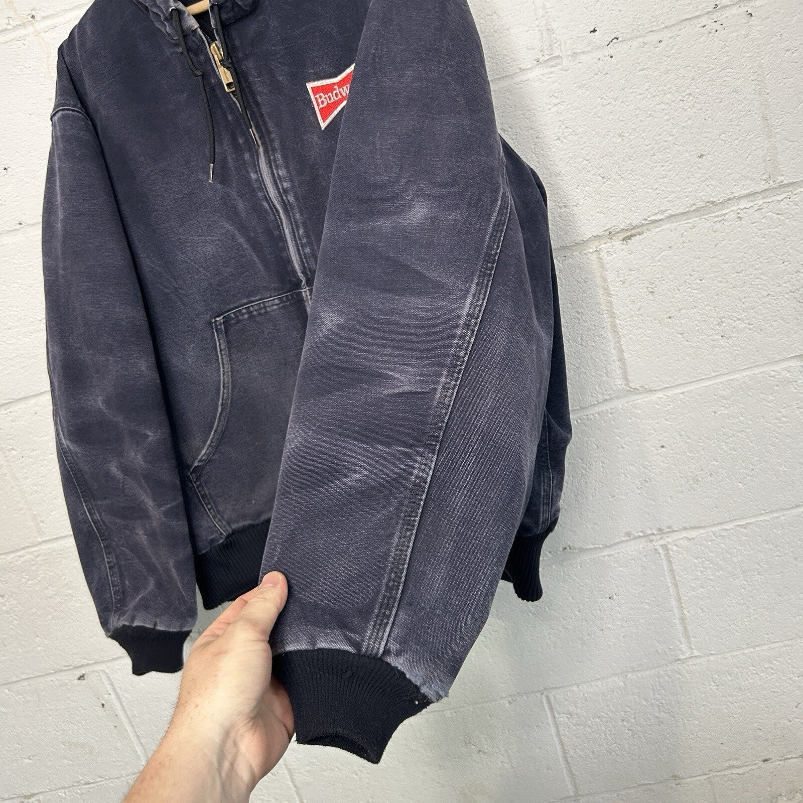 Vintage Carhartt Hooded Active Jacket “Midnight Blue” J130 MDT Men’s Large