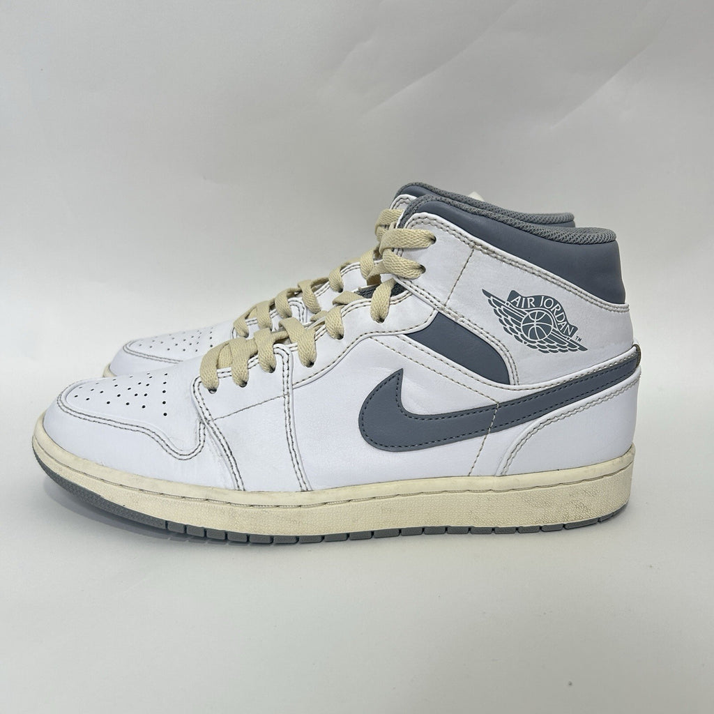 Nike Air Jordan 1 Mid Retro “Neutral Grey White” 554724-135 Men’s 9.5 Worn