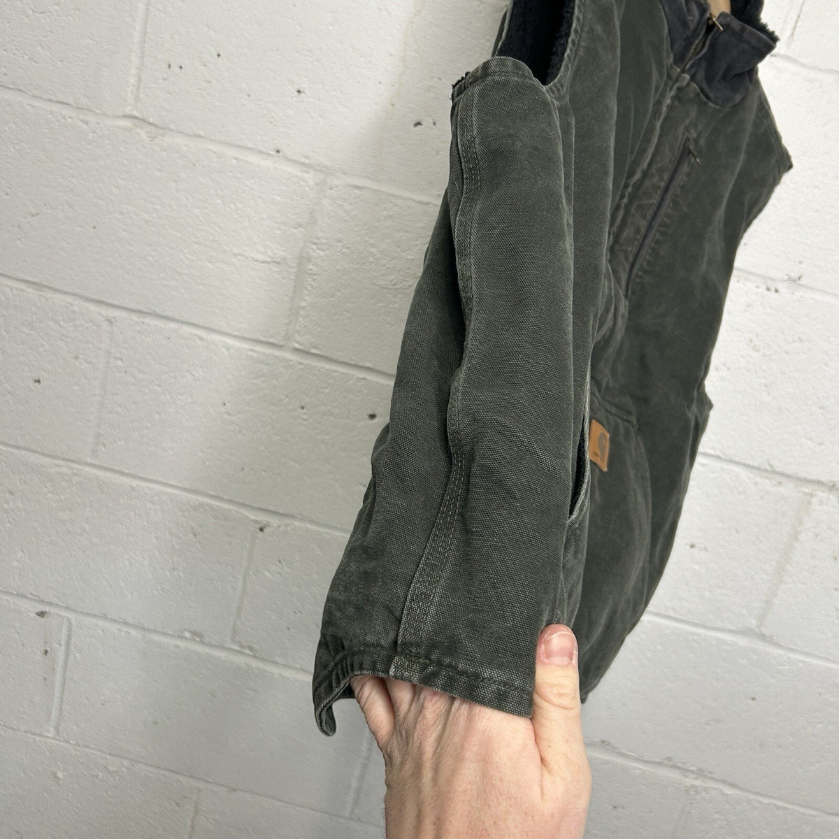 Carhartt Sandstone Sherpa-Lined Mock Neck Vest “Moss Green”