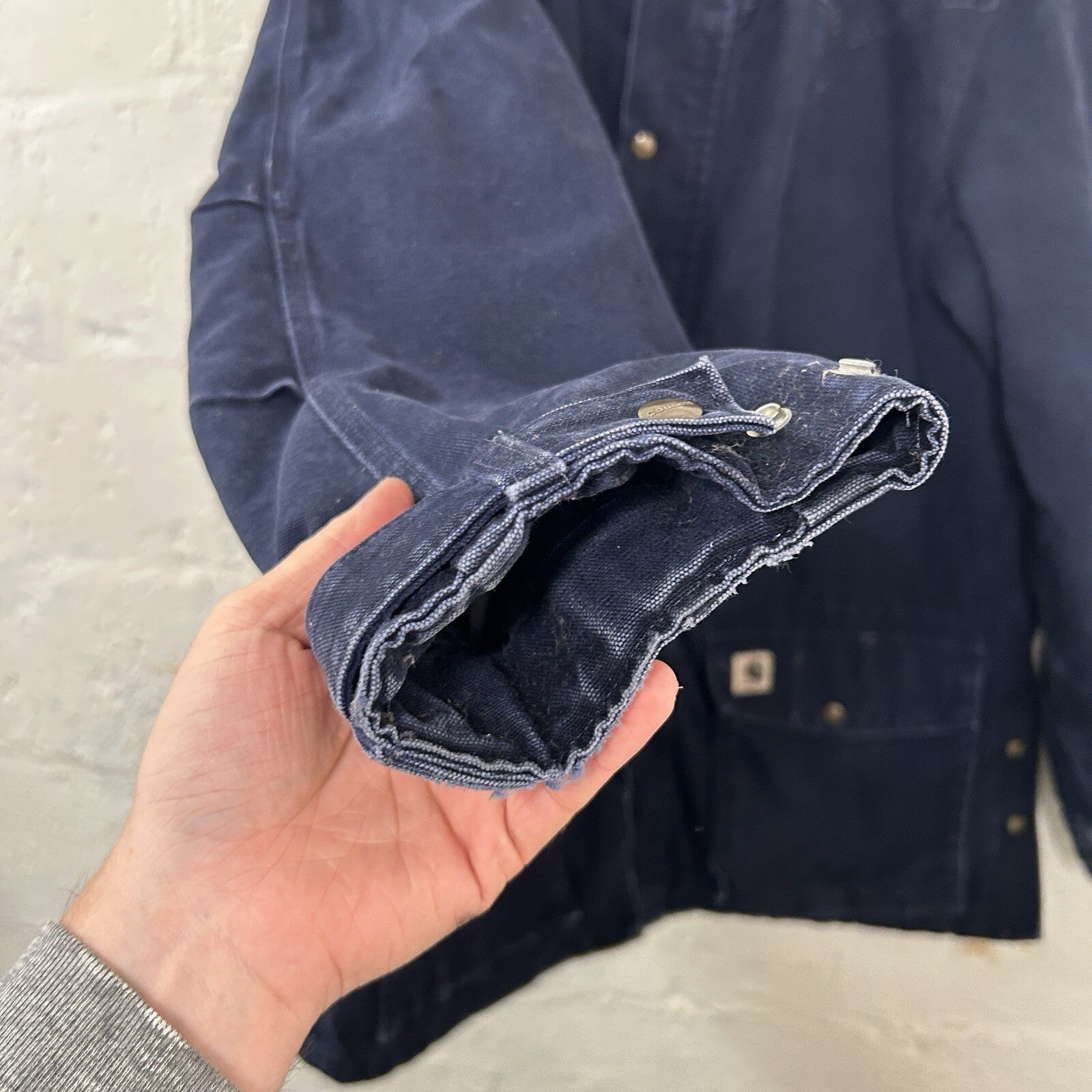 Vintage Carhartt Blanket-Lined Barn Jacket “Midnight Blue” C52 MDT Men’s Large