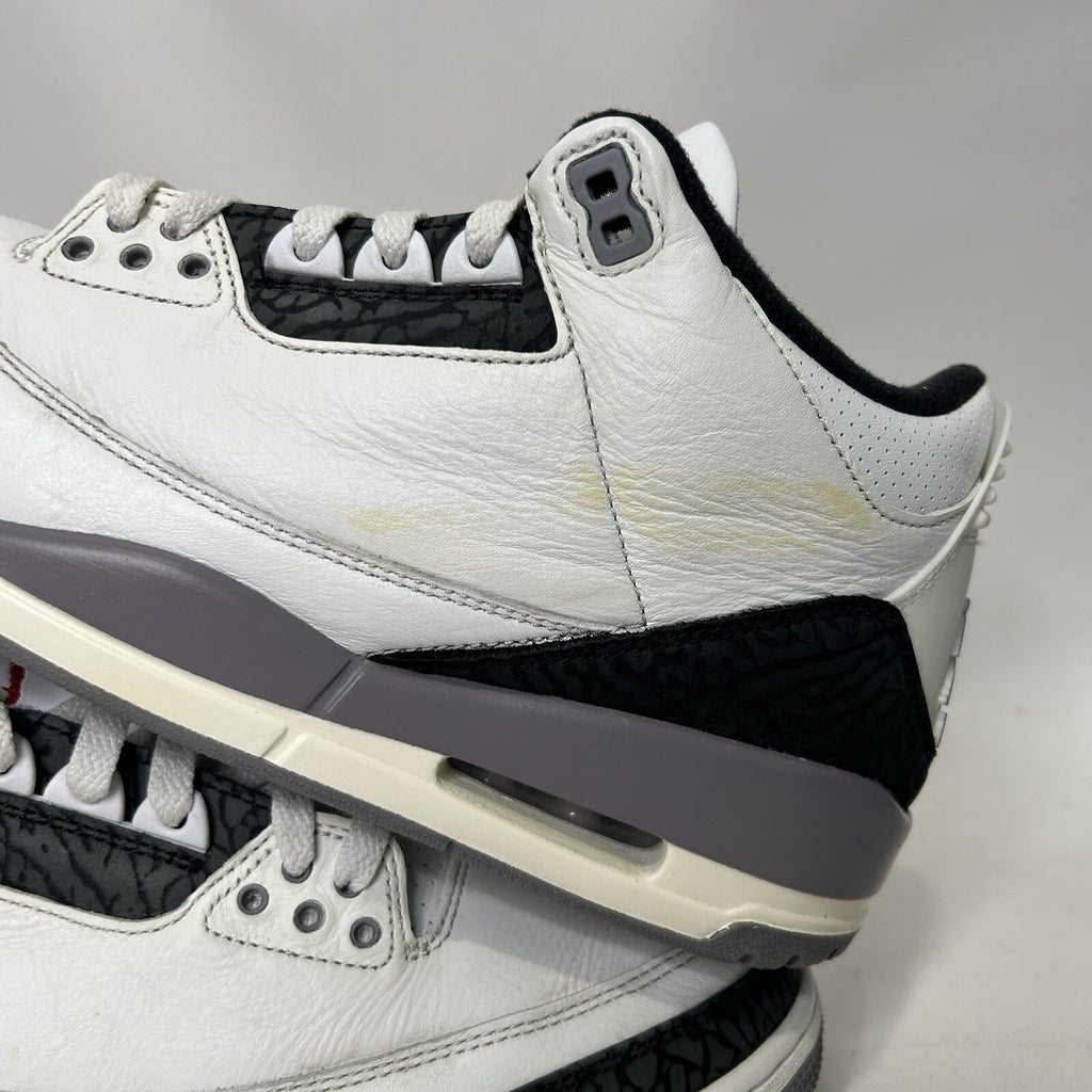 Nike Air Jordan 3 Retro “Cement Grey White Fire Red” CT8532-106 Men’s 10.5 Worn