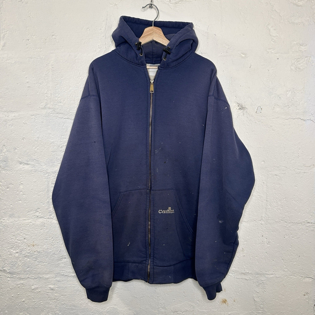 Vintage Carhartt Thermal-Lined Zip-Up Hoodie “Navy Blue” K129 NVY Men’s X-Large