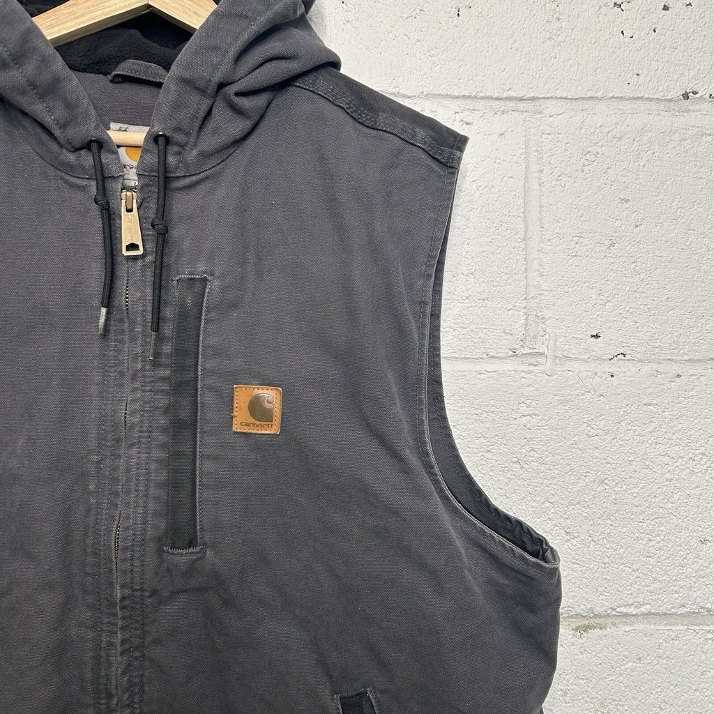 Carhartt Fleece-Lined Knoxville Hooded Vest “Shadow Grey”