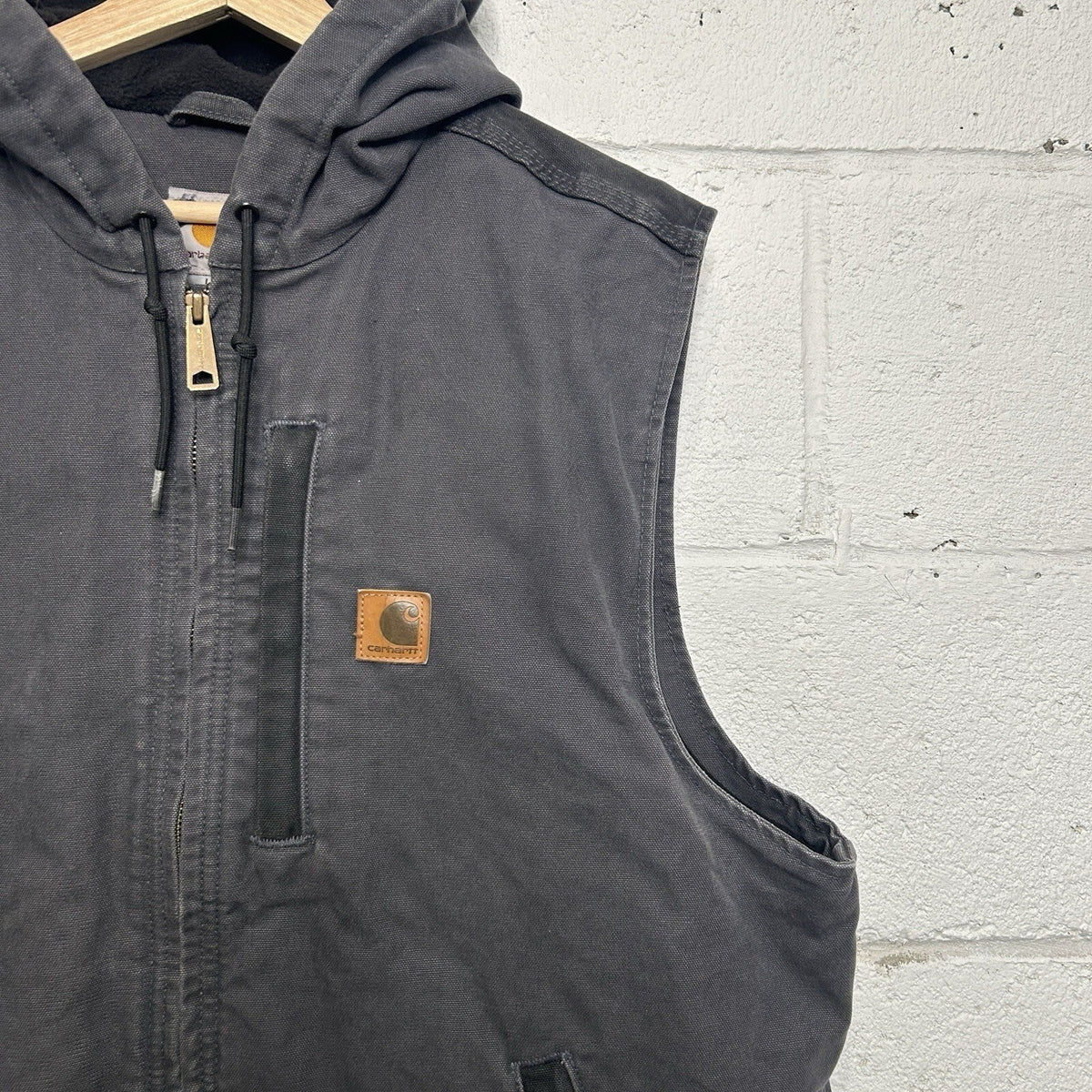 Carhartt Fleece-Lined Knoxville Hooded Vest “Shadow Grey”