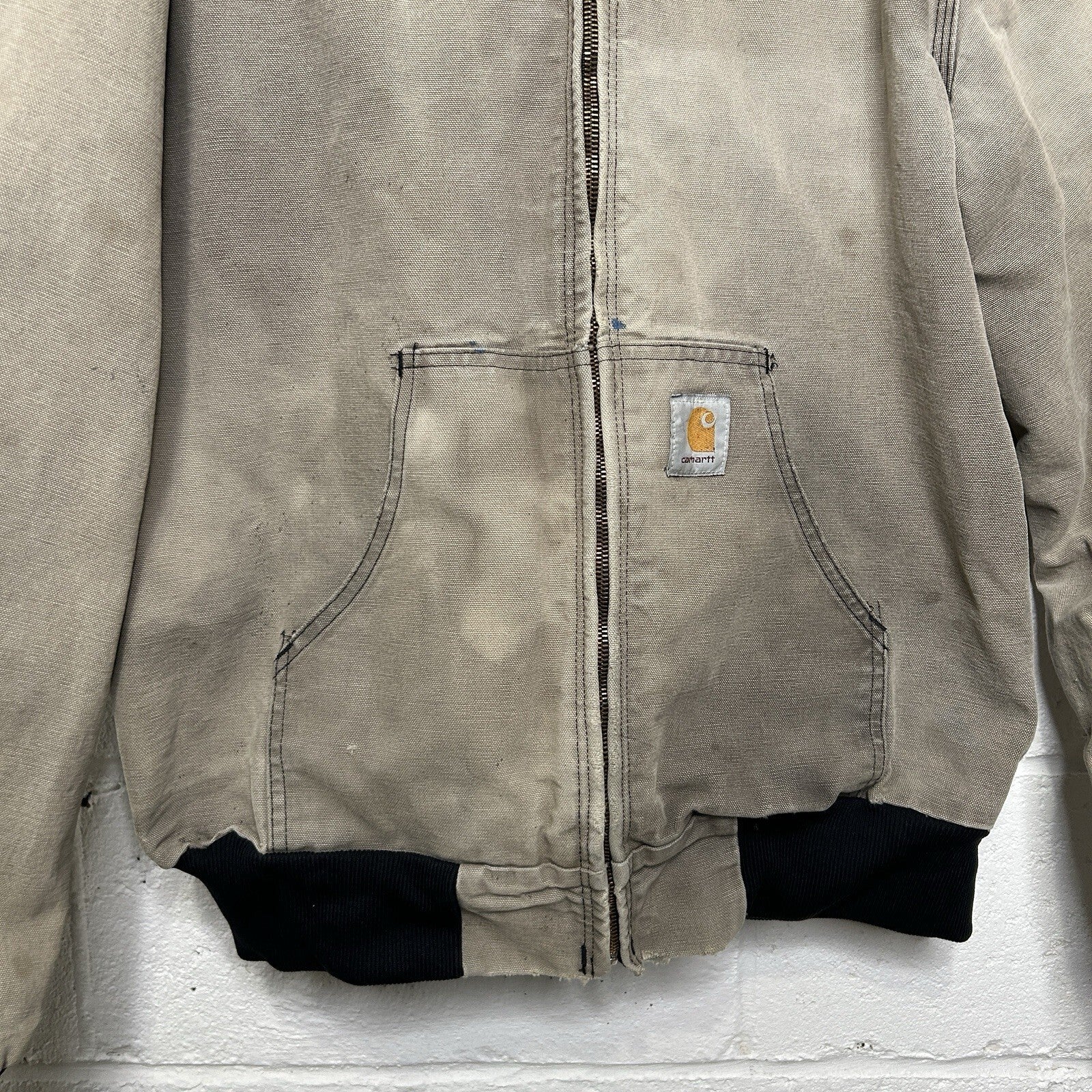 Faded Vintage Carhartt Thermal-Lined Hooded Active Jacket “Black” Men’s Small