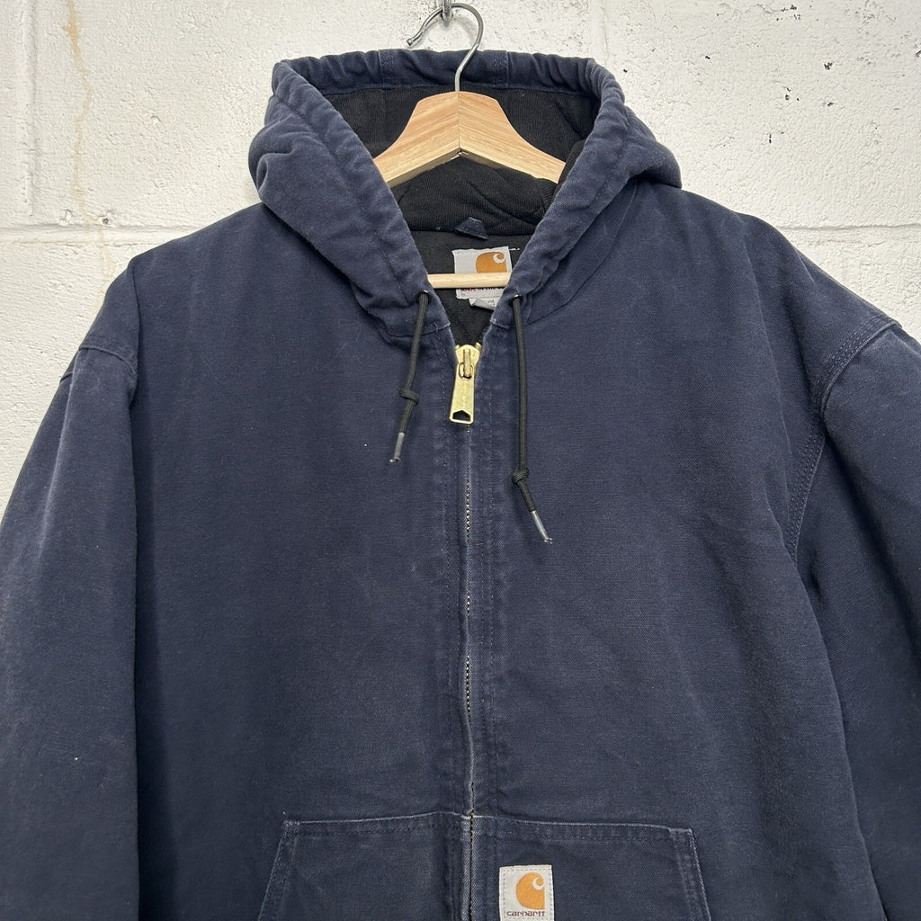 Carhartt Quilted Hooded Active Jacket “Dark Navy” J140 DNY Men’s X-Large