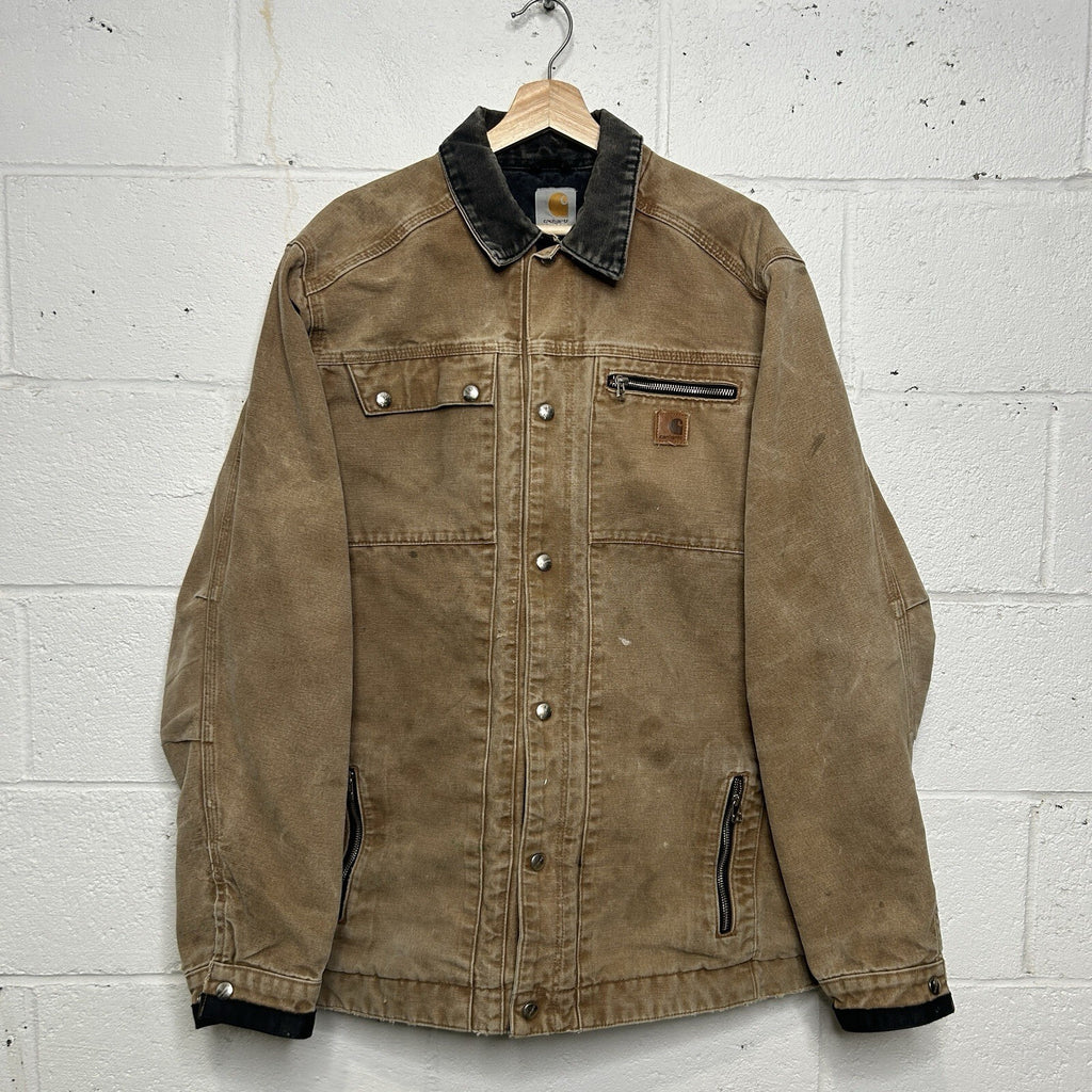 Y2K Carhartt Sandstone Multi-Pocket Jacket “Brown” J285 BRN Men’s Large