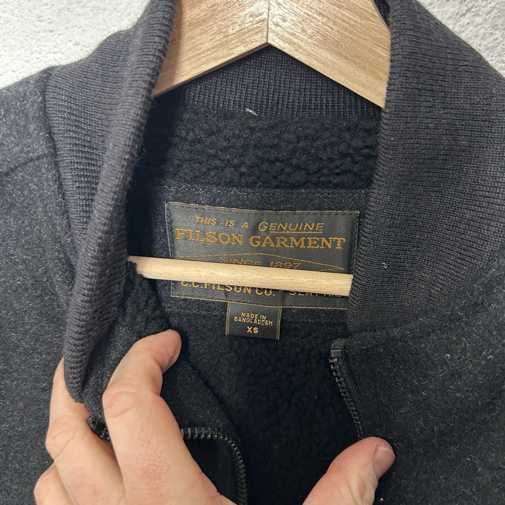 Filson Mackinaw Wool Sherpa-Lined Work Vest “Charcoal”