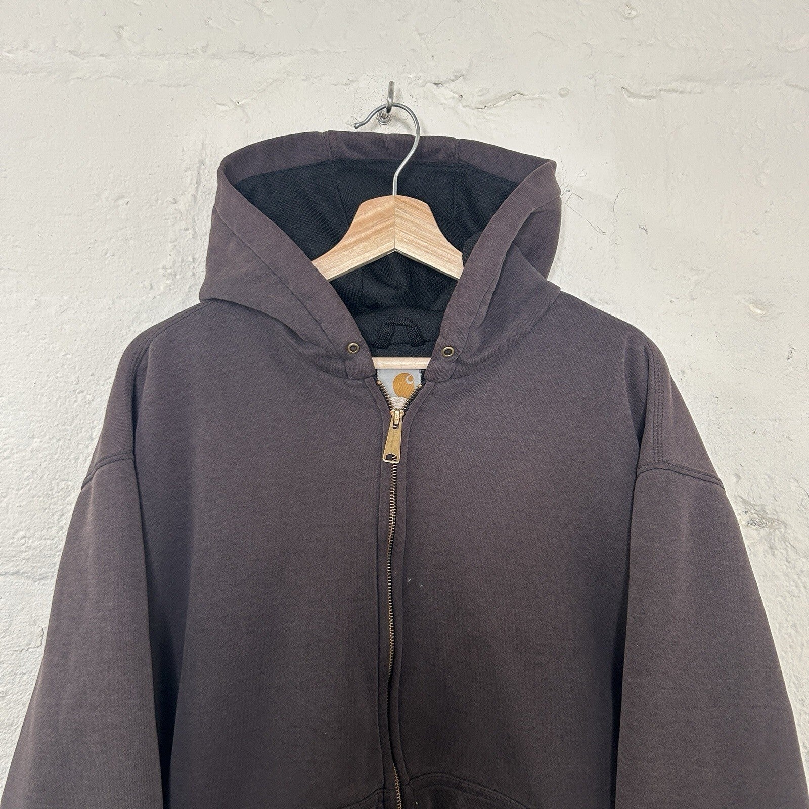Vintage Faded Carhartt Thermal-Lined Hooded Zip-Up Jacket “Black” J149 Men’s LRG
