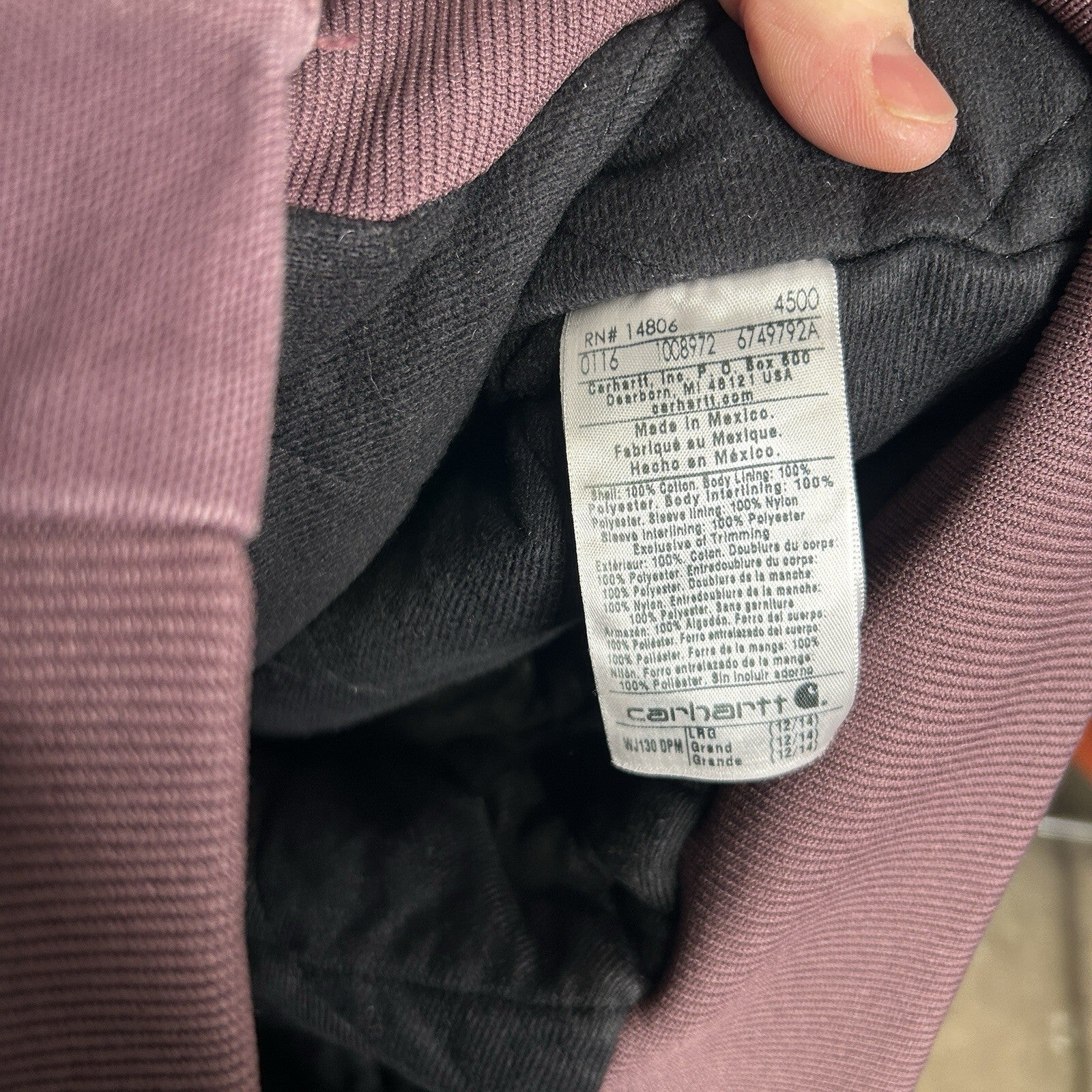Vintage Carhartt Quilted Active Jacket “Deep Plum” WJ130 DPM Women’s Large