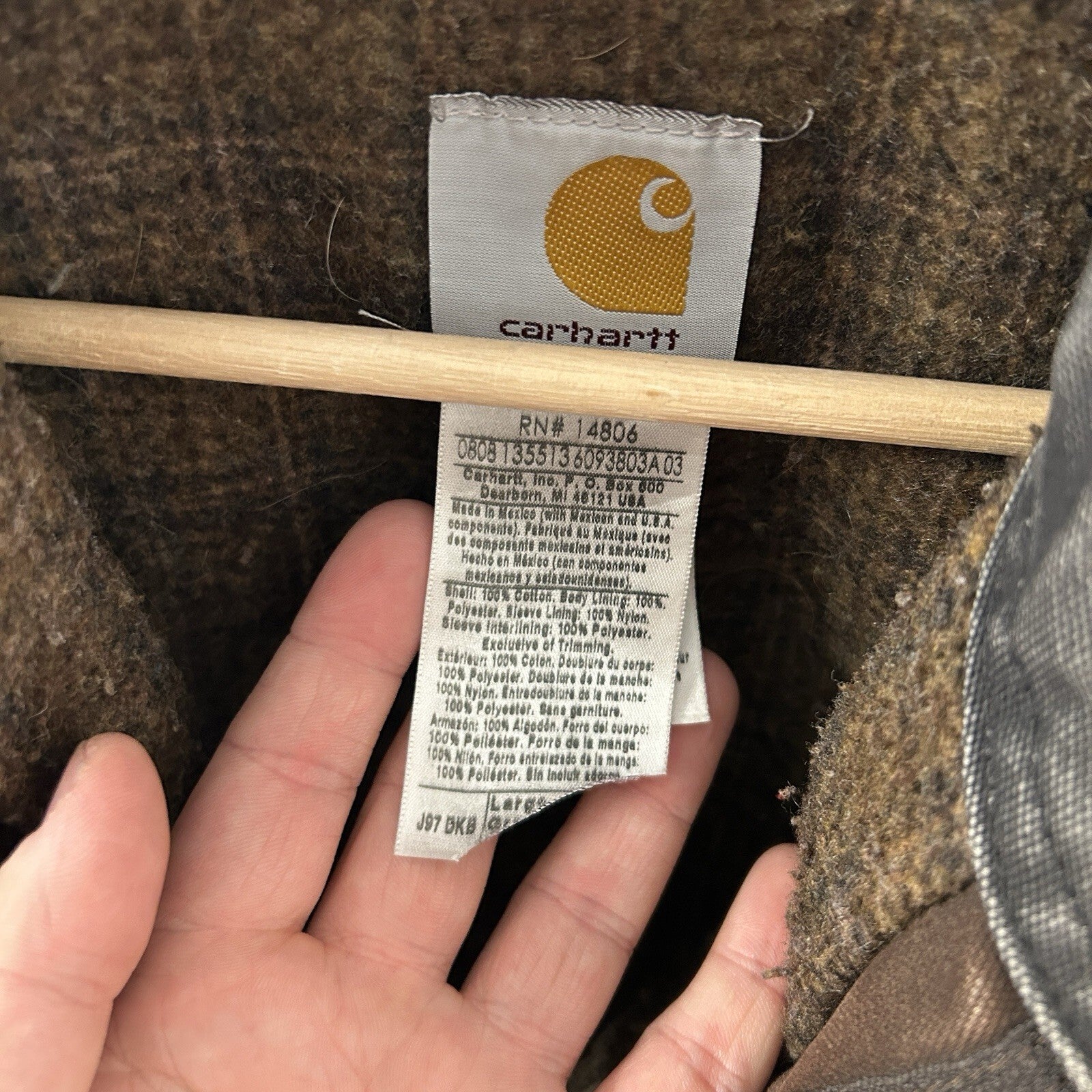 Vintage Carhartt Blanket-Lined Detroit Jacket “Dark Brown” J97 DKB Men’s Large