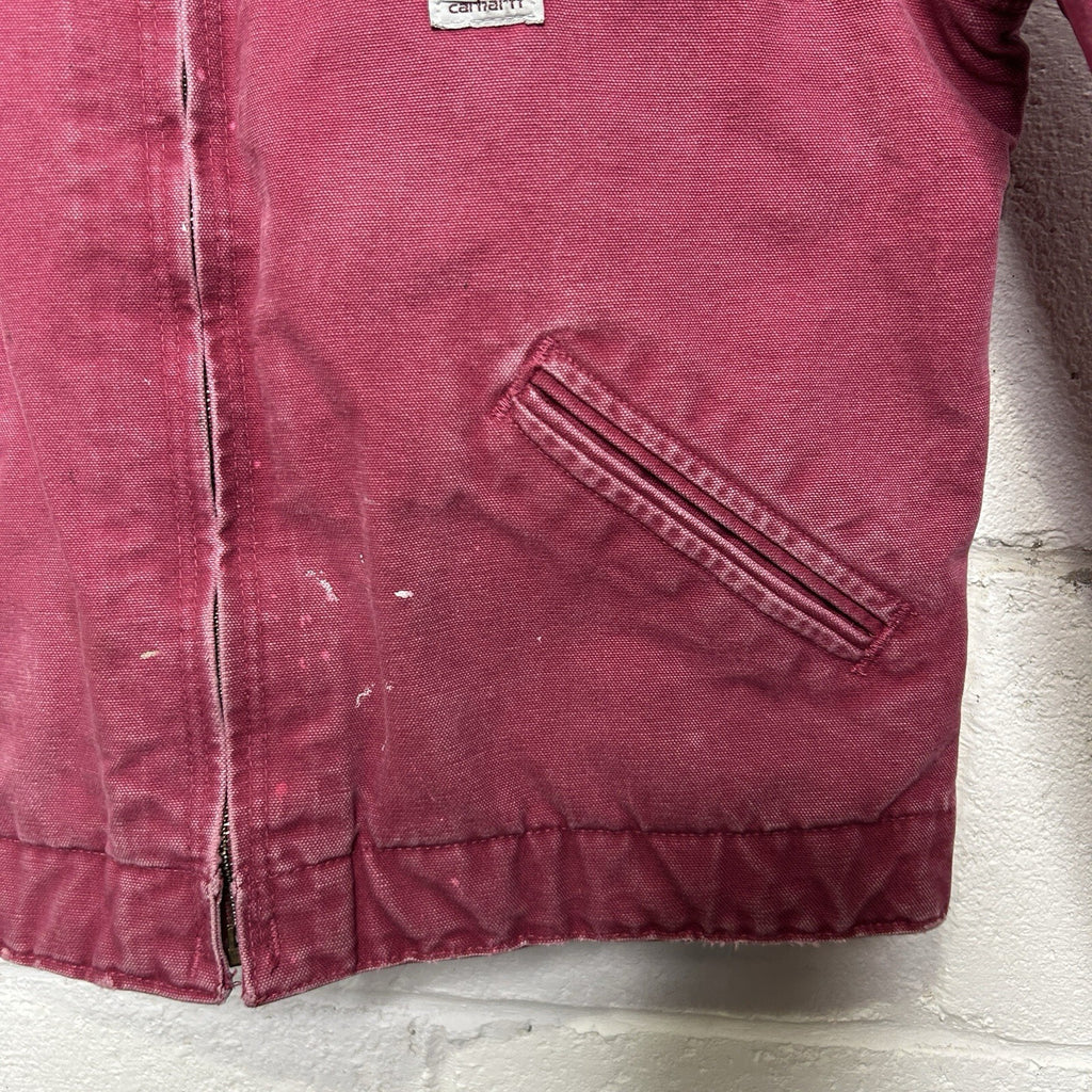 Vintage Carhartt Sherpa-Lined Detroit Jacket “Raspberry” WJ097 RBY Women’s Small