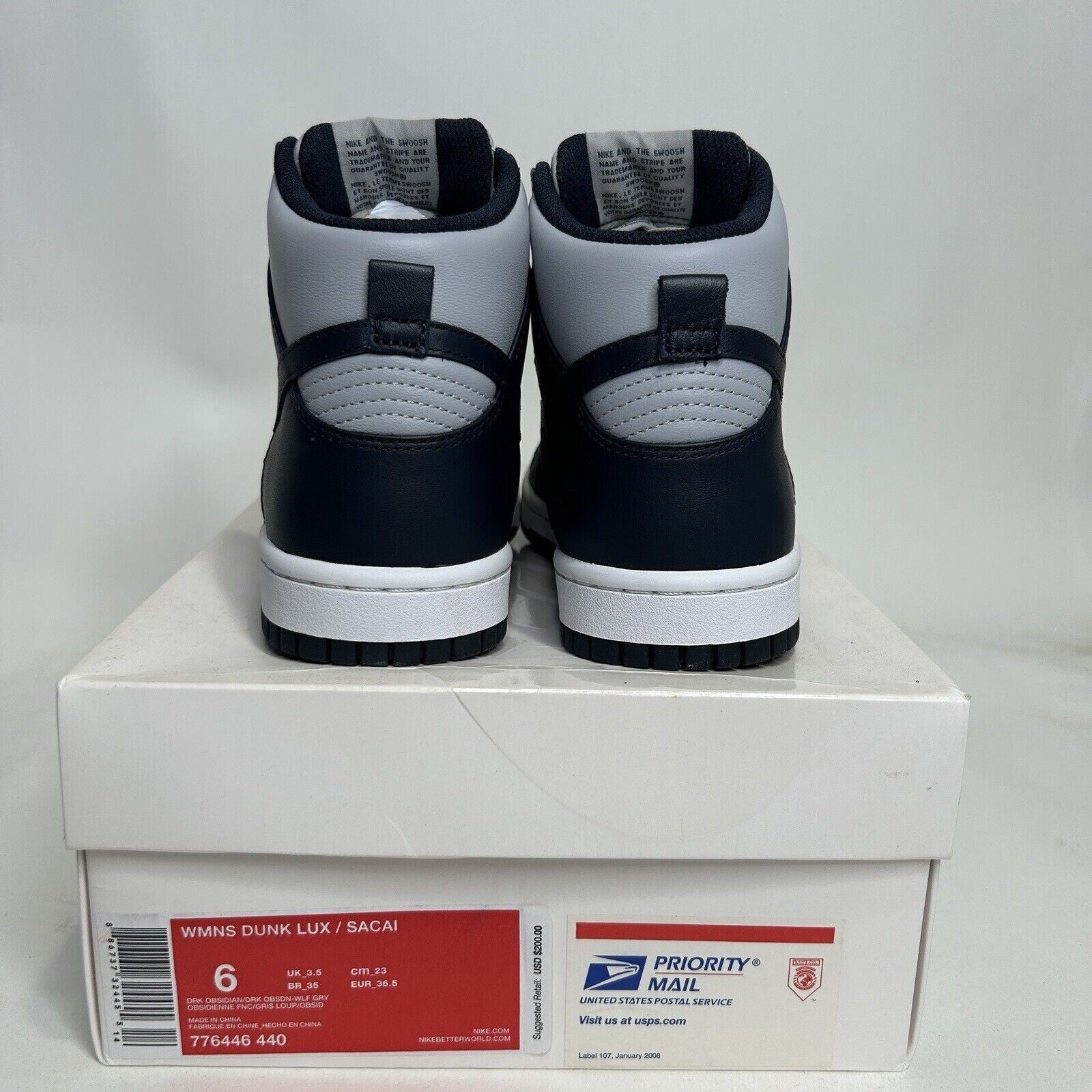 Nike NikeLab x Sacai Dunk Lux WMNS “Grey Navy Blue White” 2024