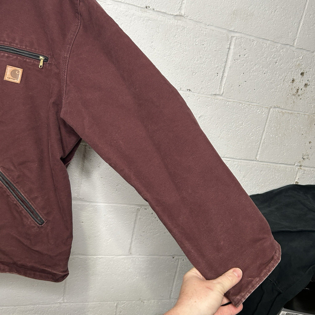 Carhartt Sherpa-Lined Hooded Detroit Jacket “Port Heather” J141 PRT Men’s XL