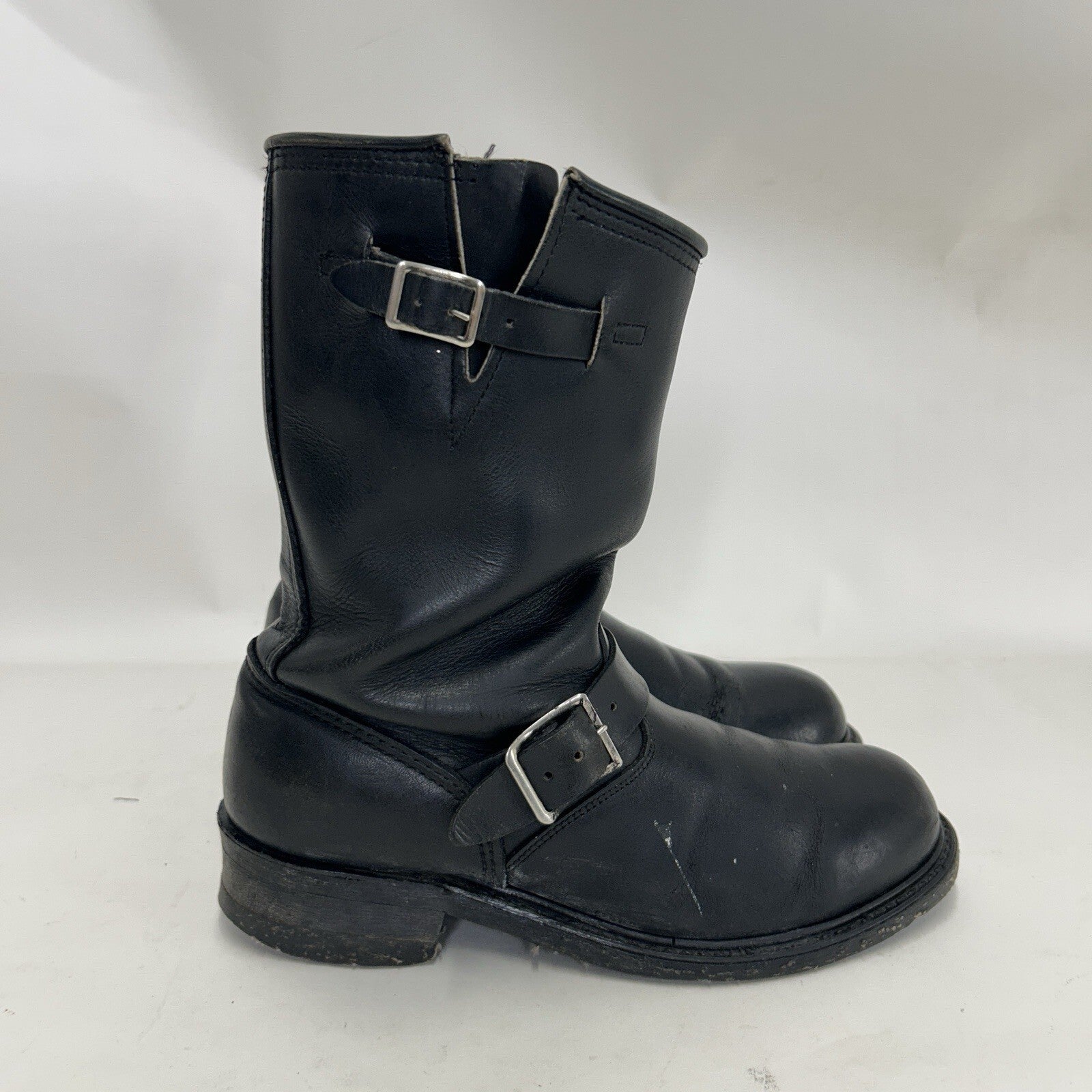 Vintage Engineer Boots Black Leather Made in USA Style 7800 Men’s 8