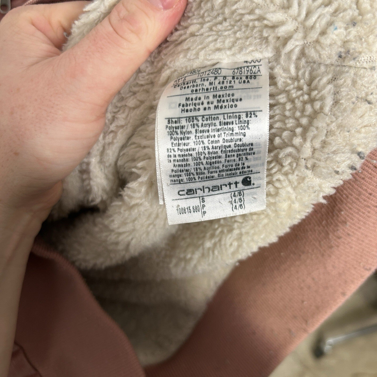Carhartt Sherpa-Lined Wildwood Jacket “Dried Pink Rose 100815-680 Women’s Small