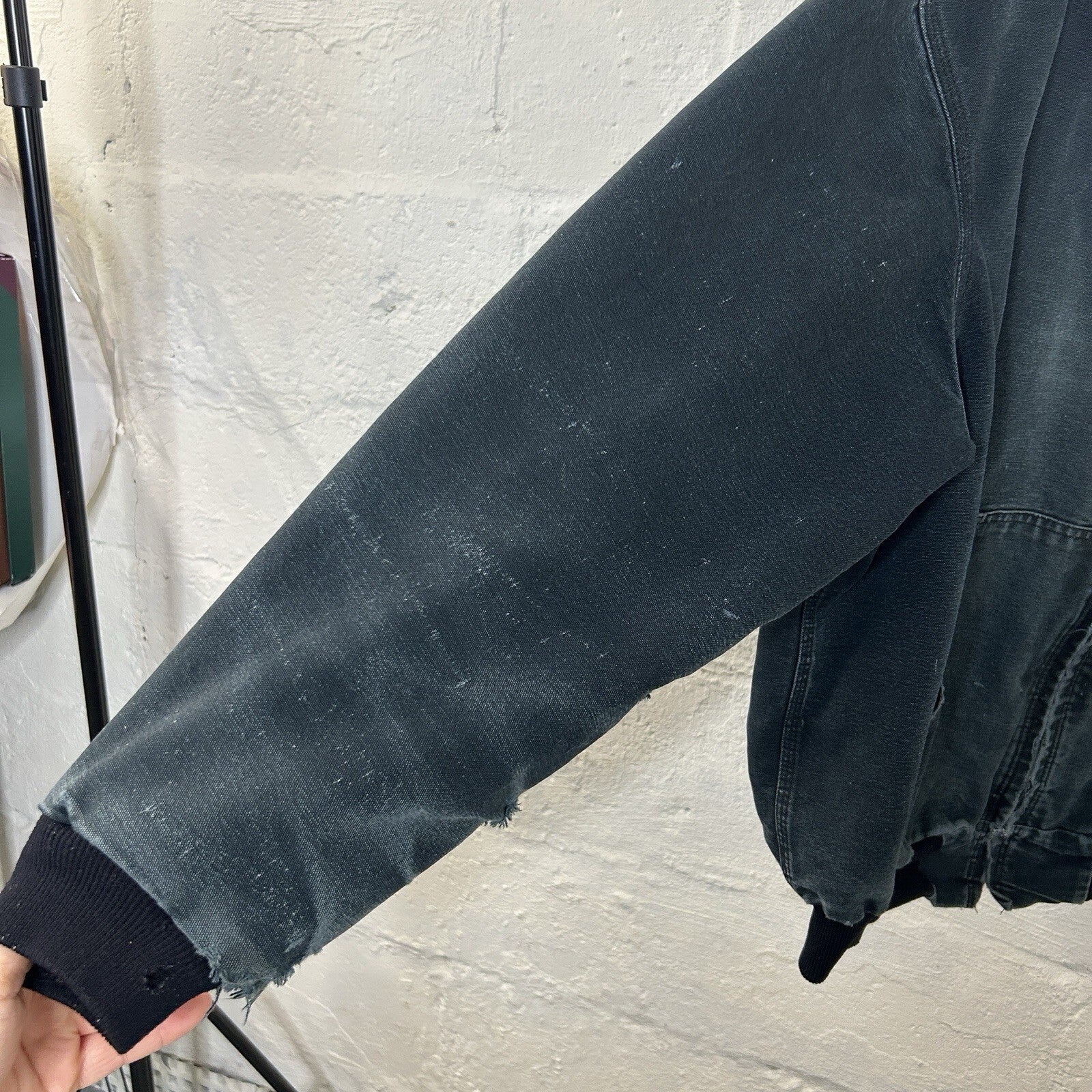 Faded Thrashed Carhartt Thermal Hooded Active Jacket “Black” J131 BLK Men’s 2XL