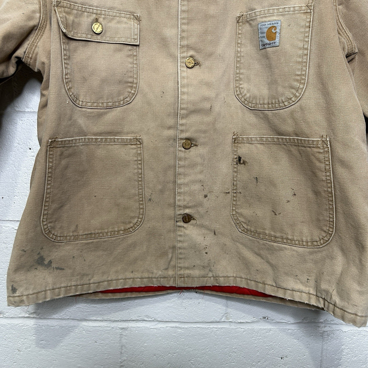 Vintage Carhartt 100 Year Anniversary Blanket-Lined Chore Coat “Brown” Men’s XL
